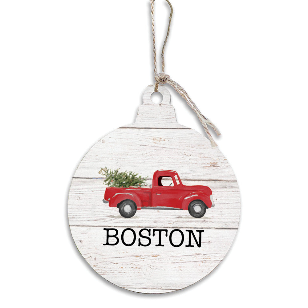 Christmas Tree Truck Personalized Ornament