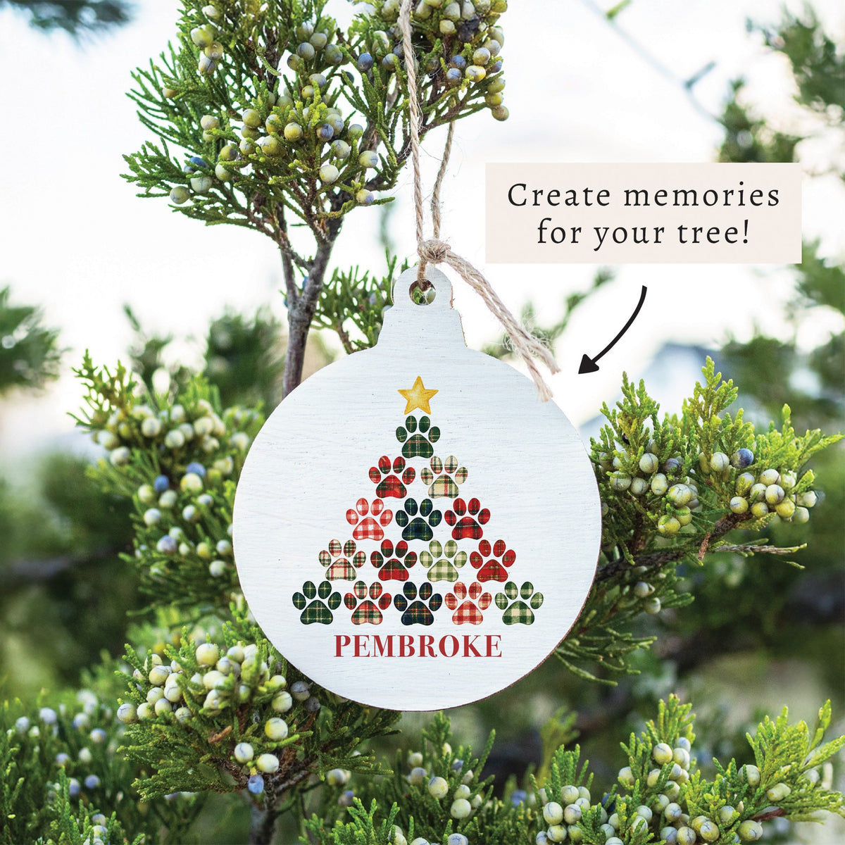 Paw Tree Personalized Ornament