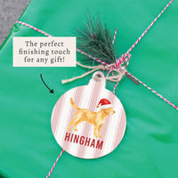 Yellow Lab Santa Hat Personalized Ornament