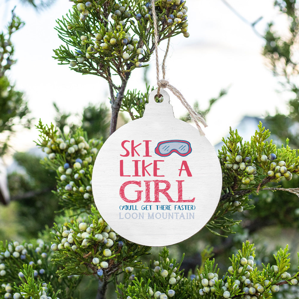 Ski Like a Girl Personalized Ornament