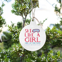 Ski Like a Girl Personalized Ornament
