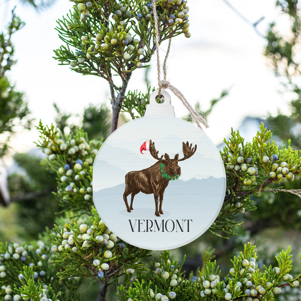 Santa Moose Personalized Ornament