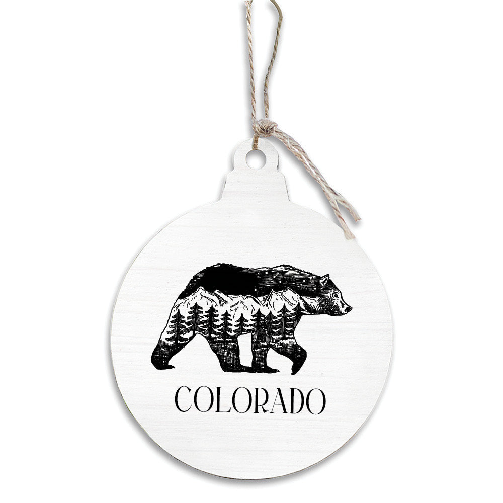 Mountain Scape Bear Personalized Ornament