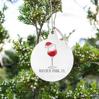 Santa Wine Personalized Ornament