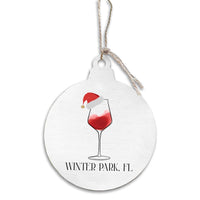 Santa Wine Personalized Ornament