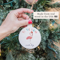 Flamingo Tis The Season Personalized Ornament