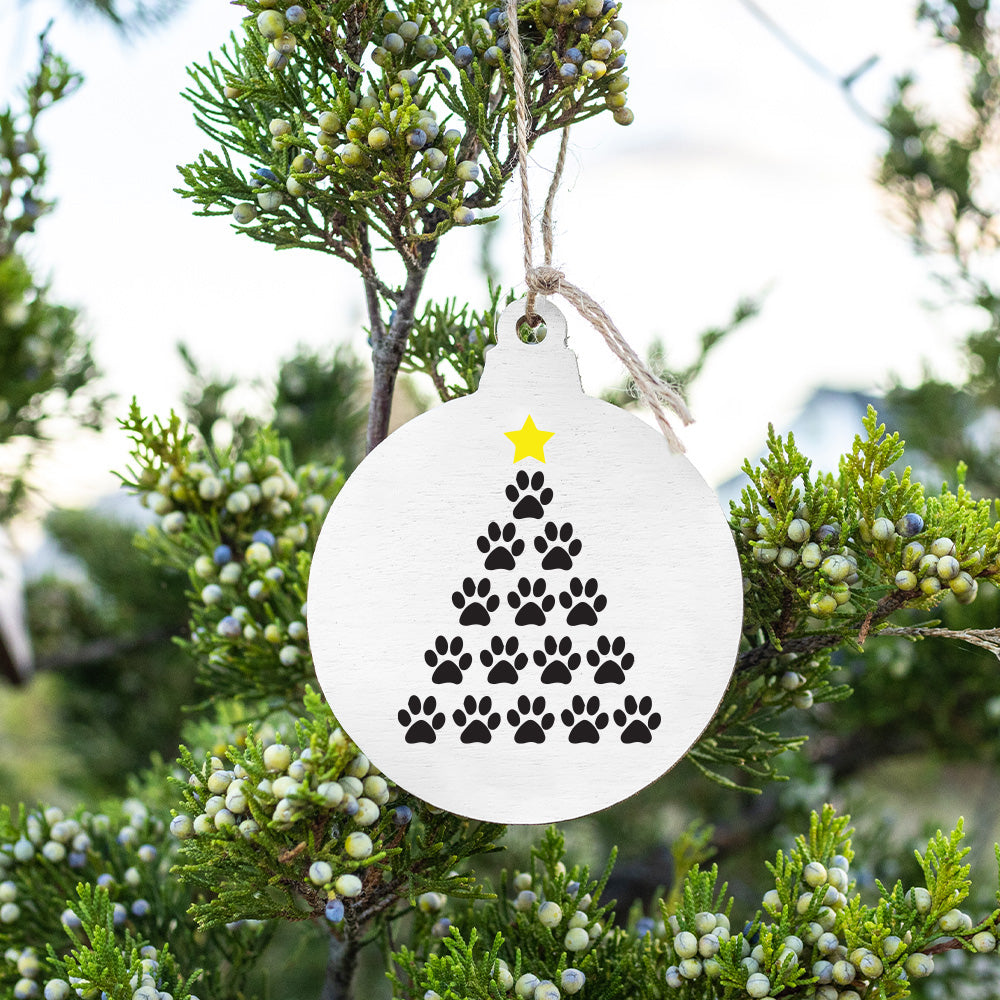 Paw Print Tree Bulb Ornament