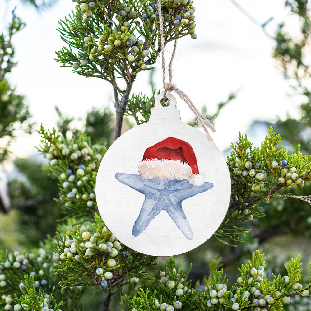 Santa Starfish Bulb Ornament