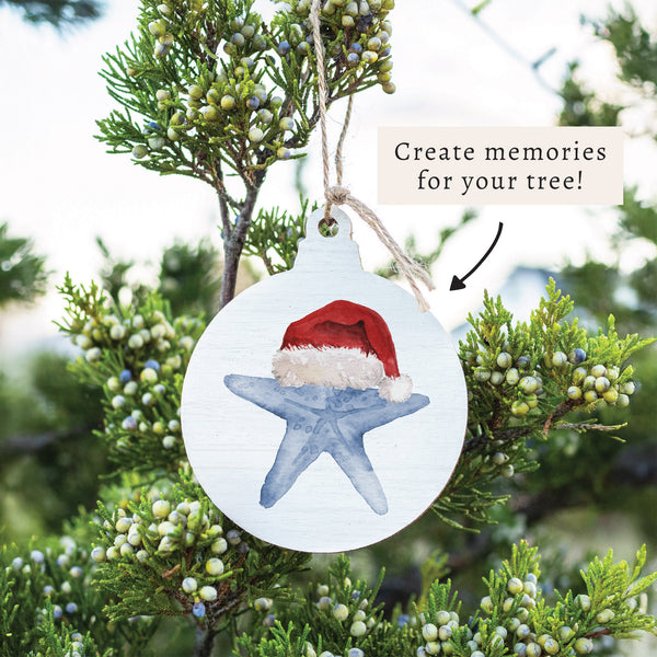 Santa Starfish Ornament