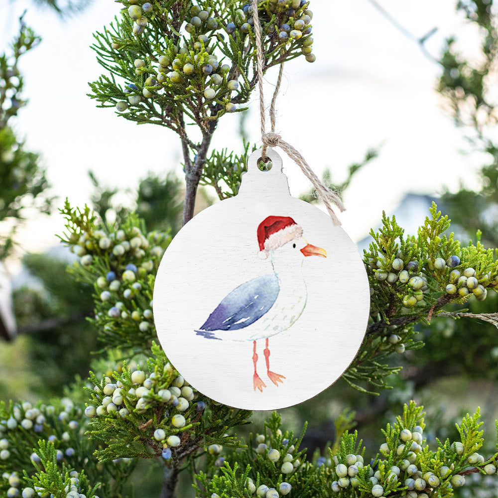 Santa Seagull Bulb Ornament