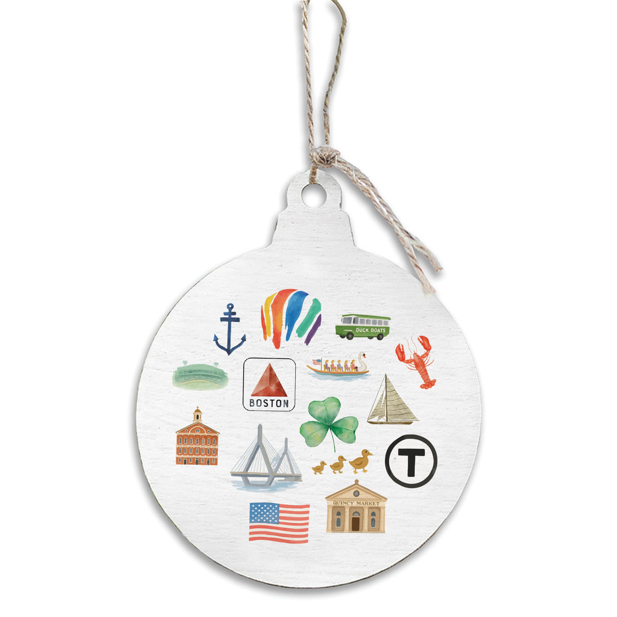Boston Icons Wooden Ornament