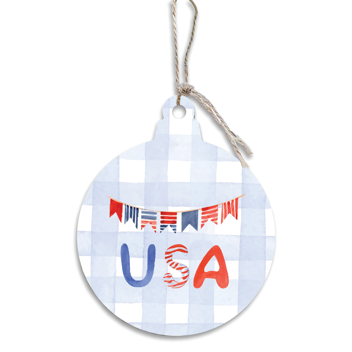 USA Gingham Ornament