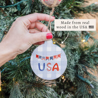 USA Gingham Ornament