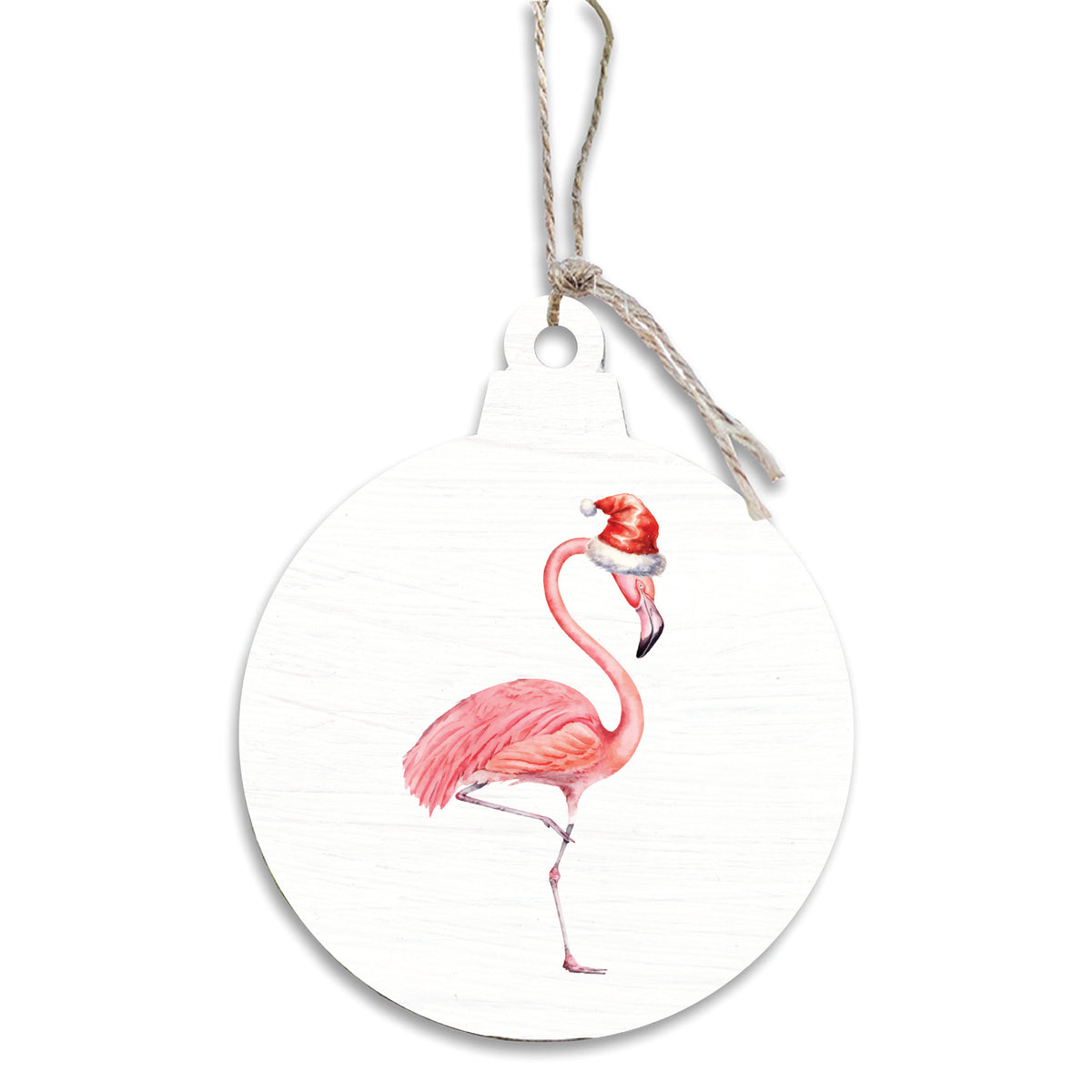 Santa Flamingo Ornament