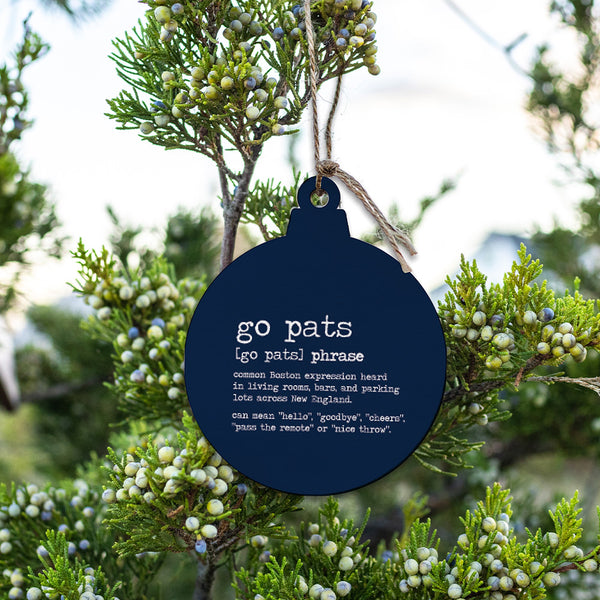 New England Go Pats Definition Ornament