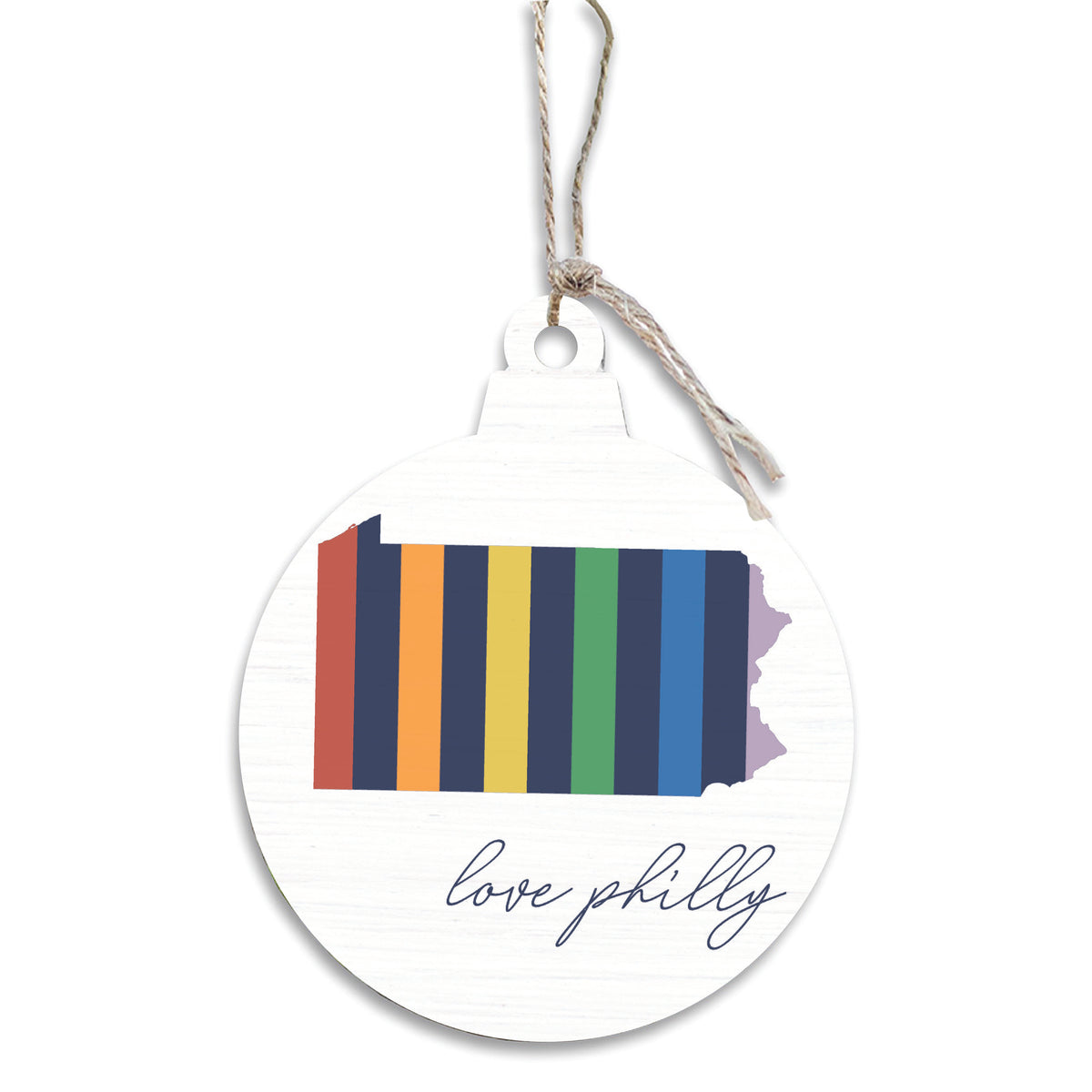 Philly Love Rainbow Ornament