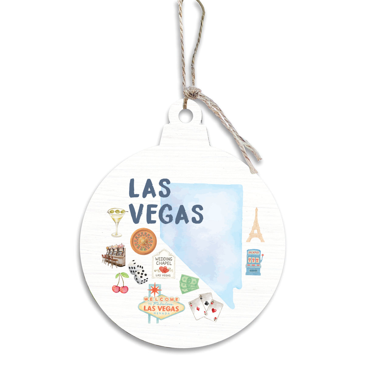 Las Vegas Nevada State Icons Ornament