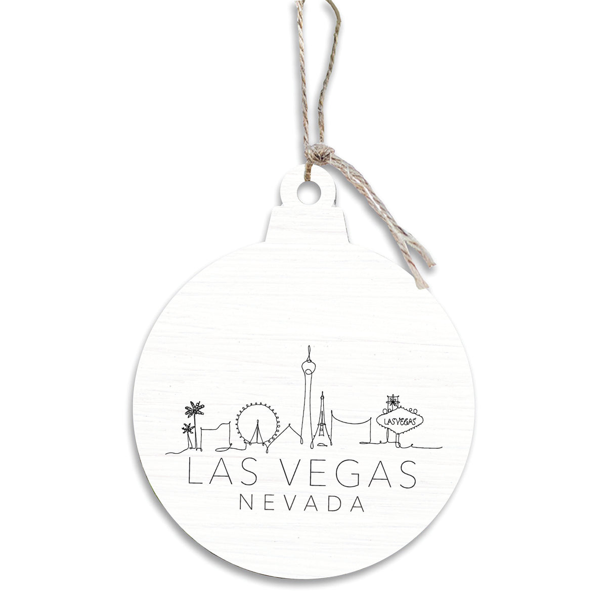 Las Vegas Skyline Sketch Ornament