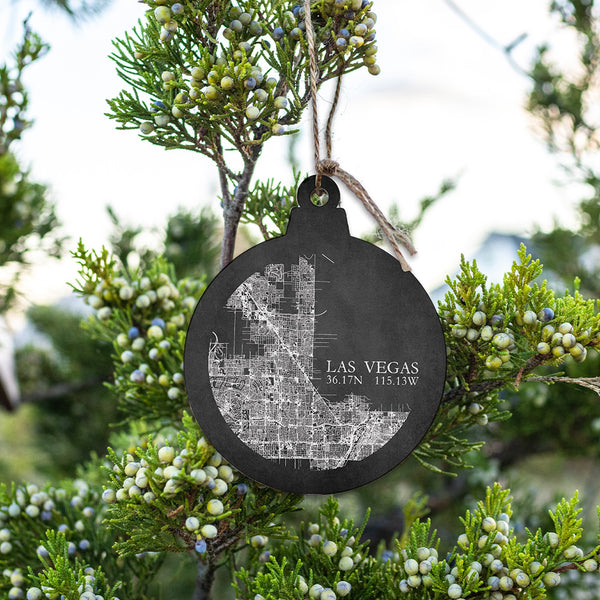 Las Vegas Charcoal City Grid Ornament
