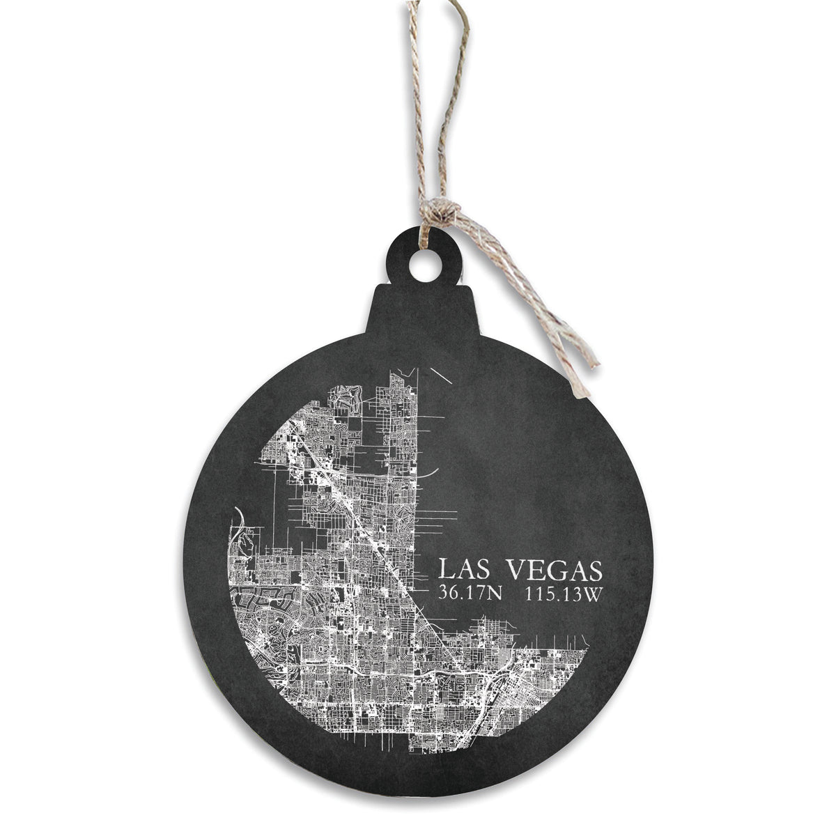 Las Vegas Charcoal City Grid Ornament