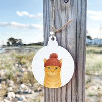 Cat Winter Hat Ornament