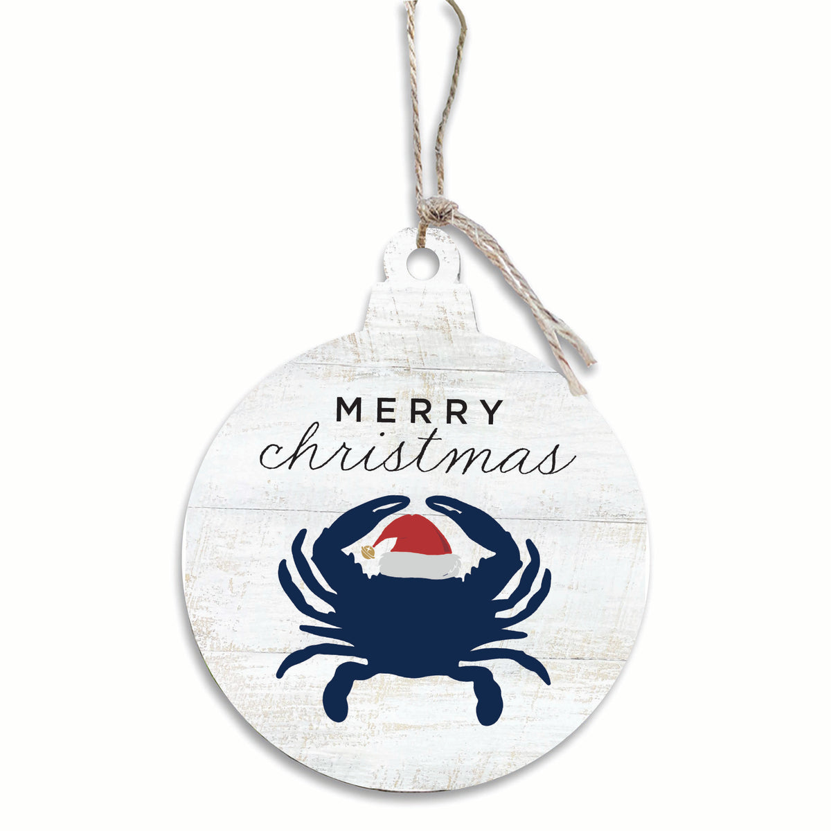 Merry Christmas Crab Ornament