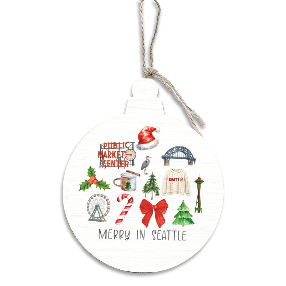 Merry In Seattle Icons Ornament