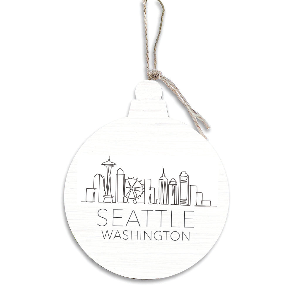 Seattle Washington Line Art Ornament