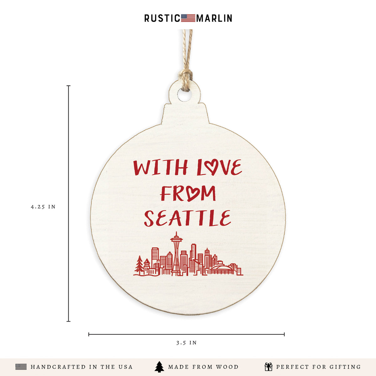 With Love From Seattle Ornament