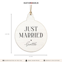 Just Married Seattle Ornament