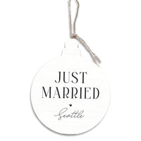 Just Married Seattle Ornament