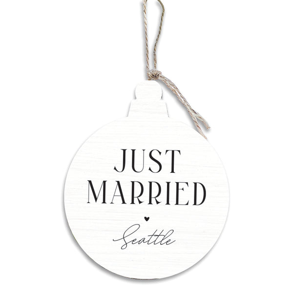 Just Married Seattle Ornament