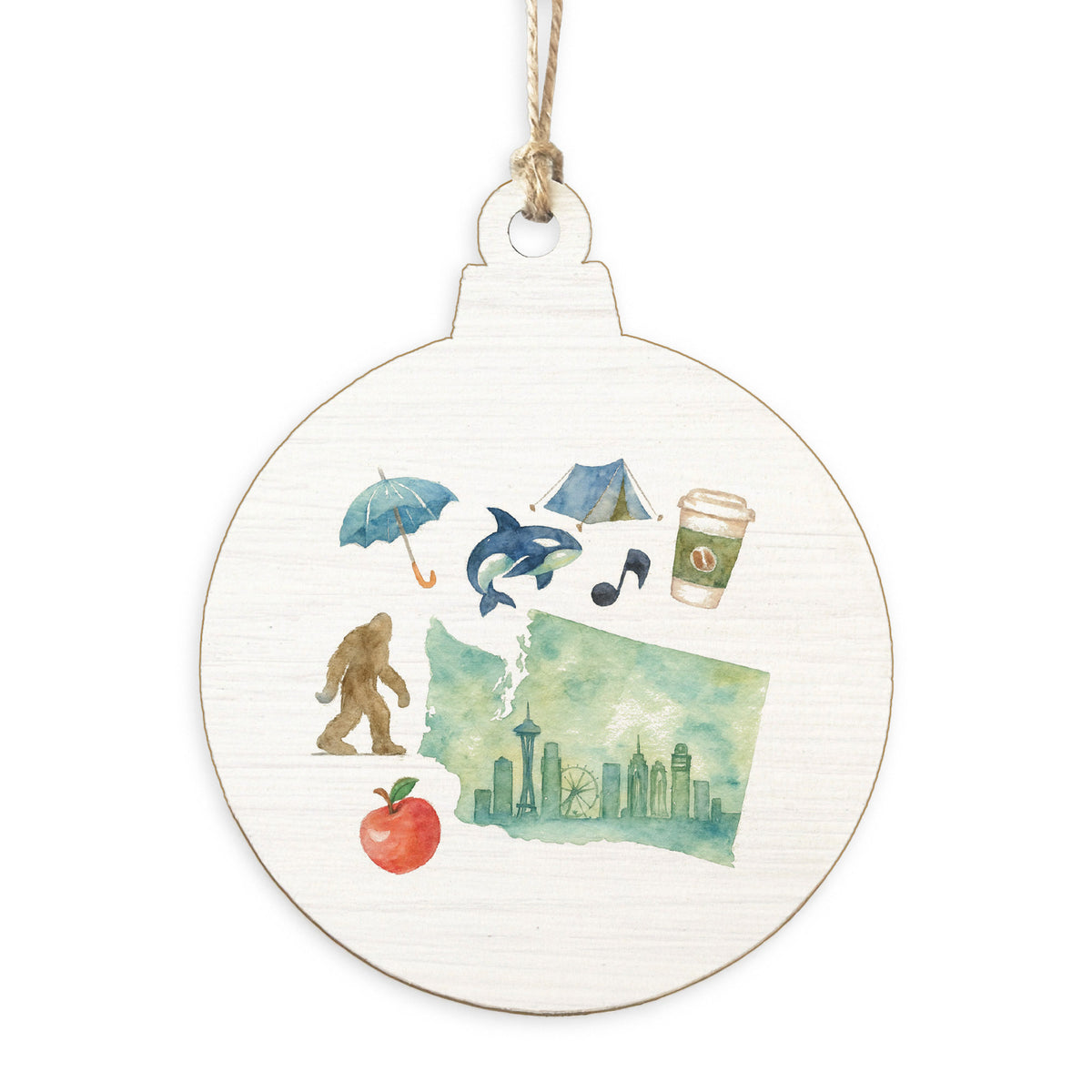 Seattle Washington State Icons Ornament
