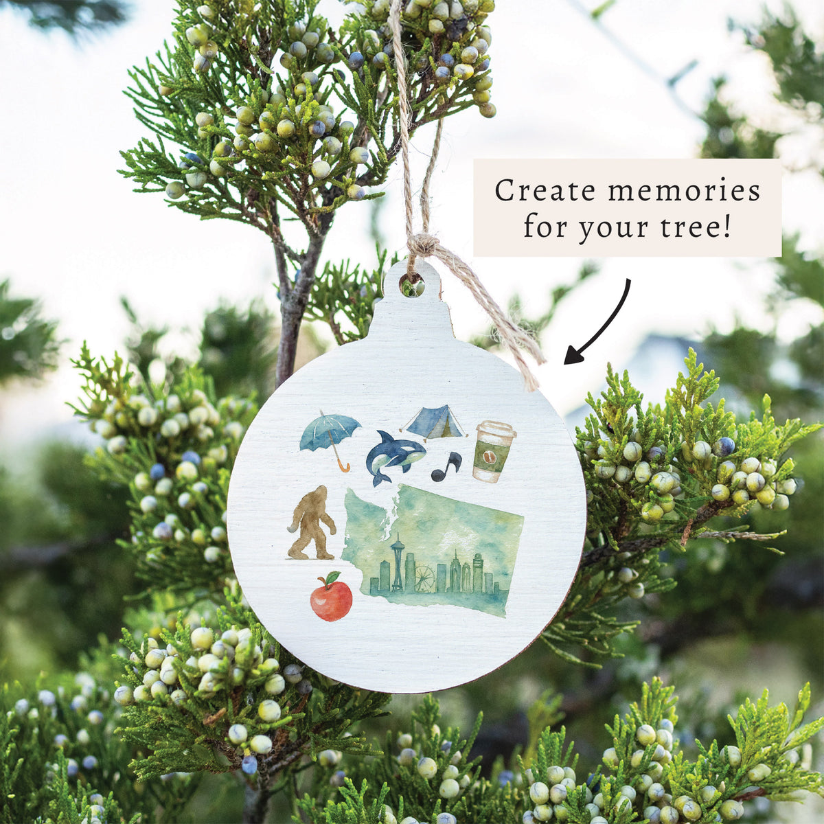 Seattle Washington State Icons Ornament