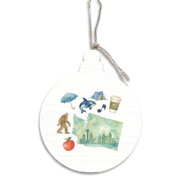 Seattle Washington State Icons Ornament