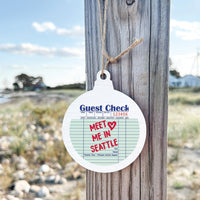 Seattle Guest Check Ornament