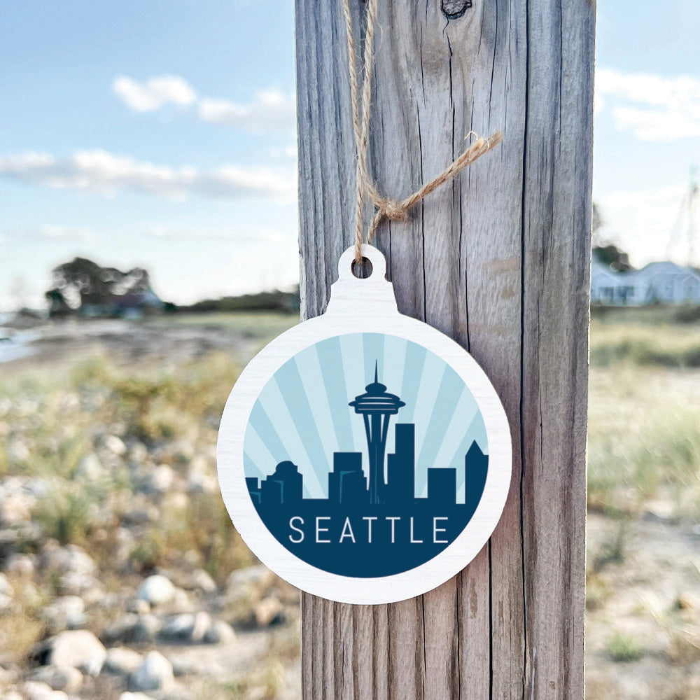 Seattle Light City Outline Ornament