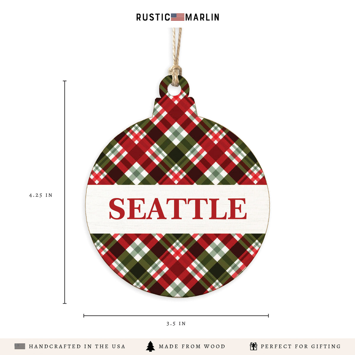Seattle Plaid Ornament