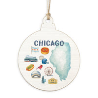 Chicago Illinois State Icons Ornament