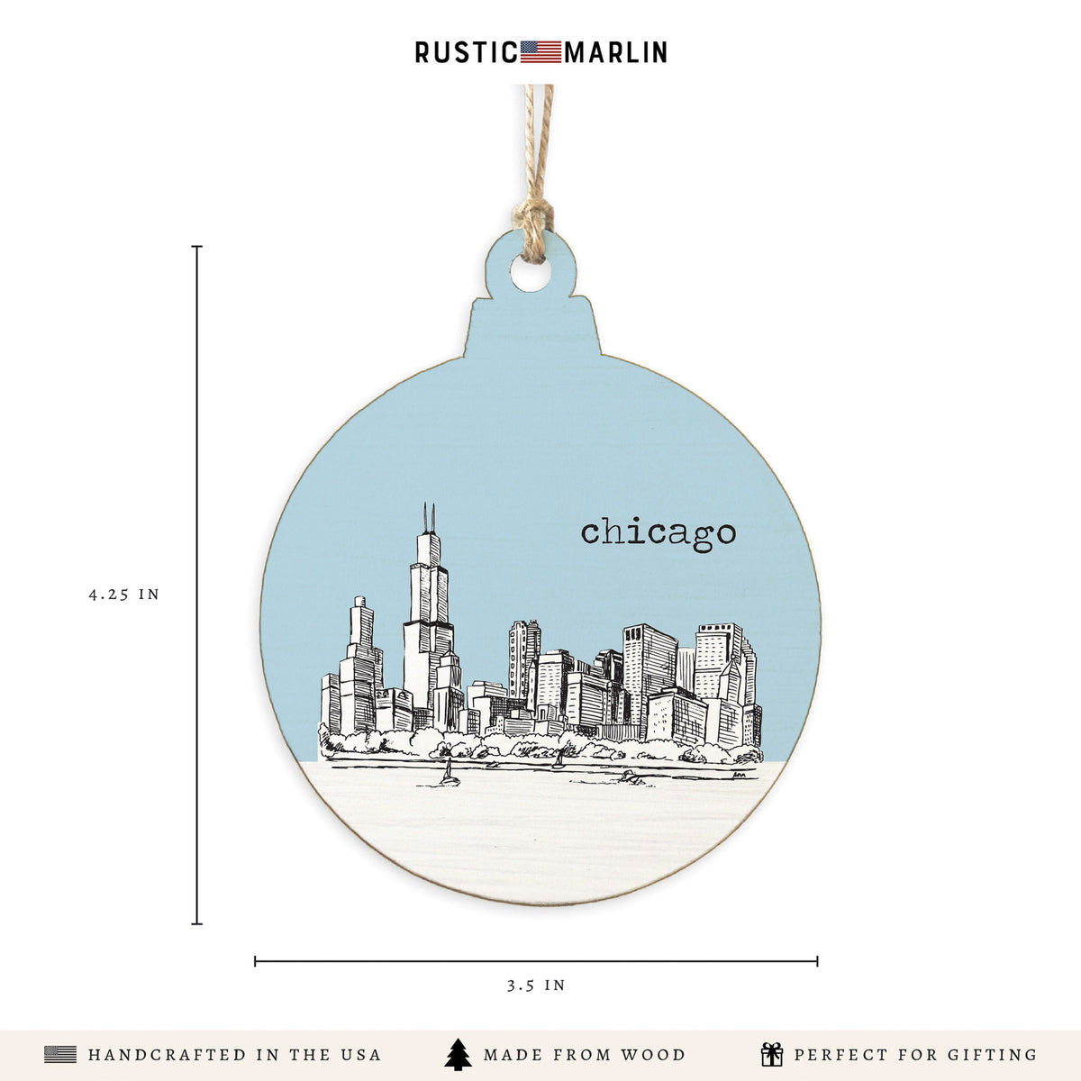 Chicago City Skyline Ornament
