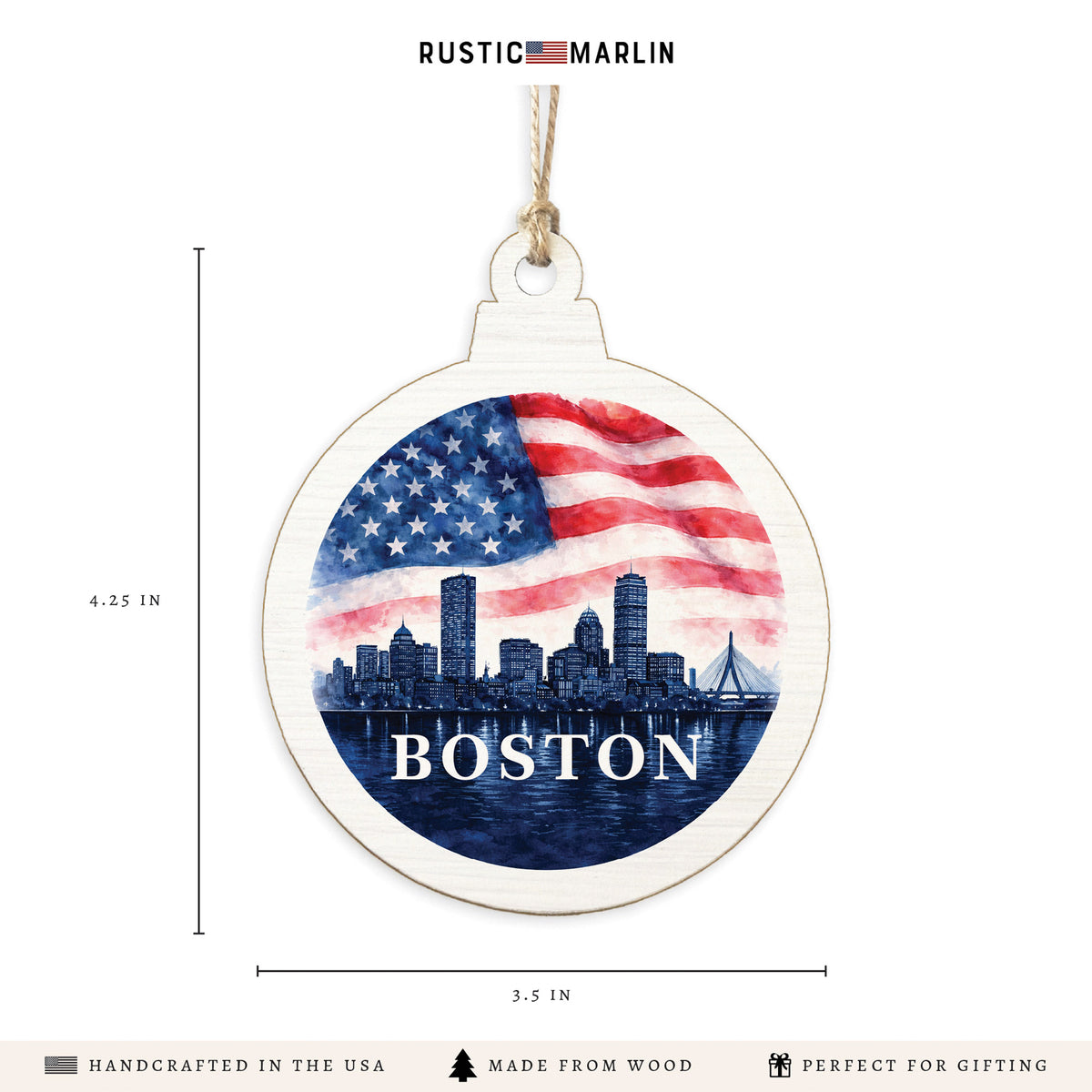 Boston Americana Skyline Ornament