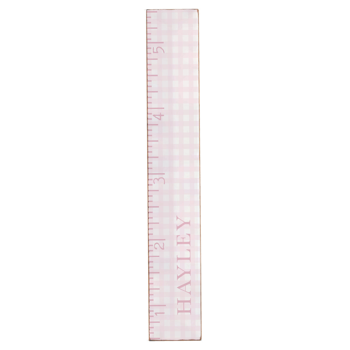 Pink Gingham Personalized Growth Chart
