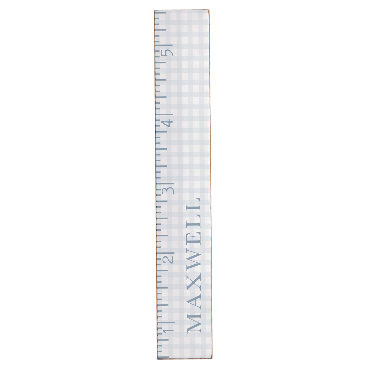 Blue Gingham Personalized Growth Chart