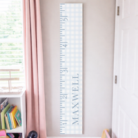 Blue Gingham Personalized Growth Chart