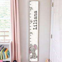Elephant Growth Chart  Personalized Barnwood Sign