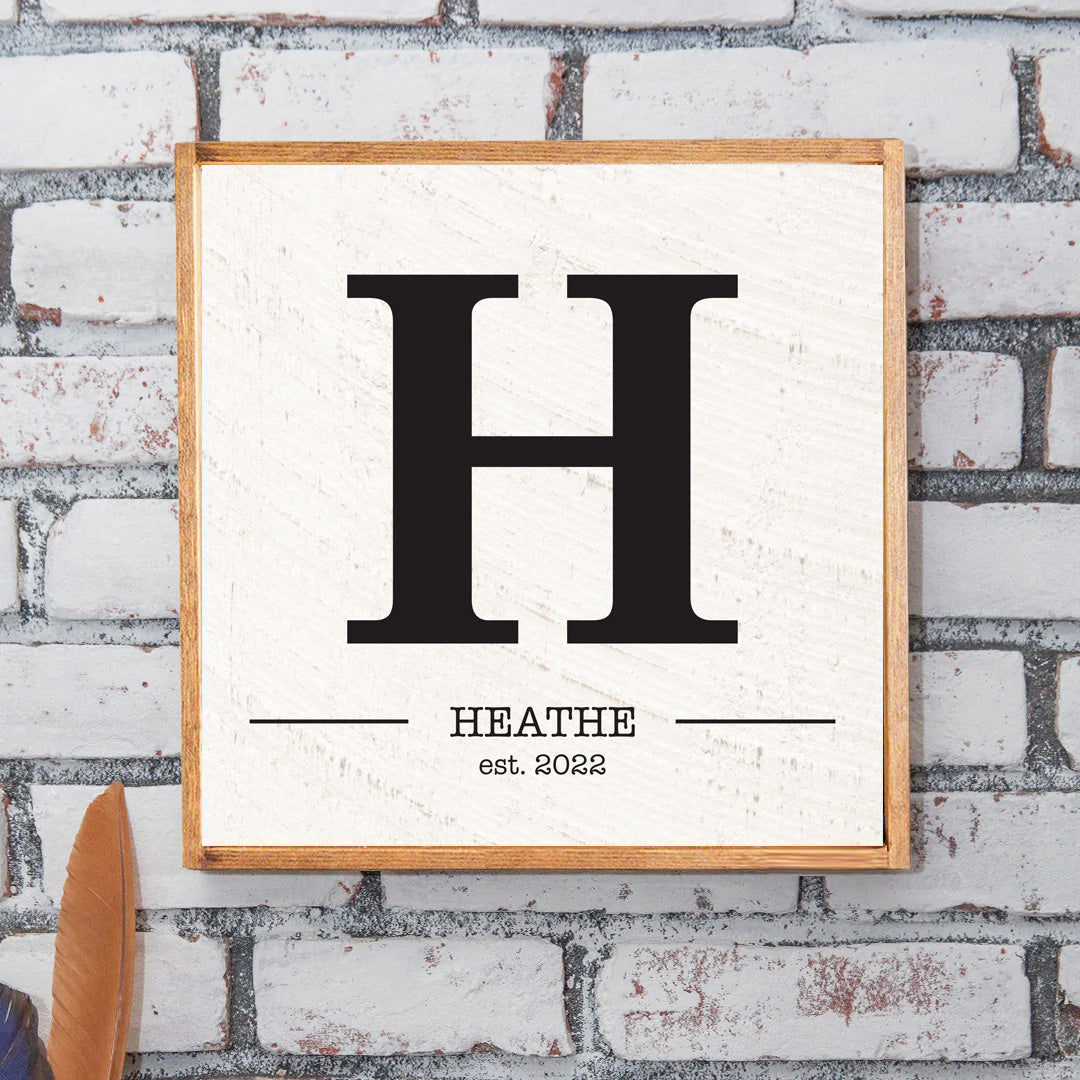Initial 24” x 24” Personalized Wall Art