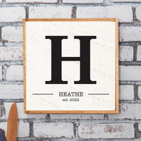 Initial 24” x 24” Personalized Wall Art
