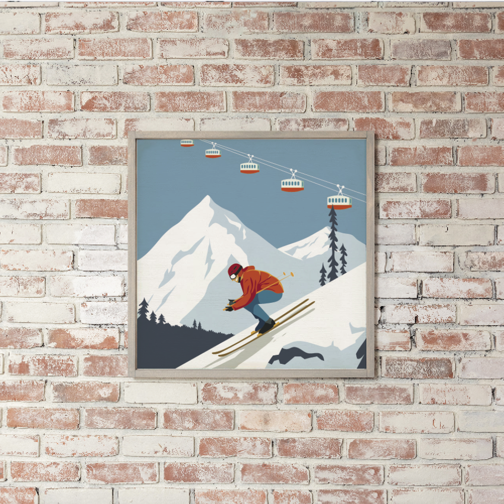 Bluebird Ski Day Wall Art