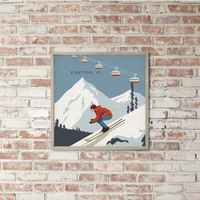 Personalized Bluebird Ski Day Wall Art