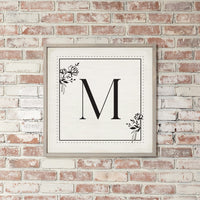 Classic Floral Initial Personalized Wall Art